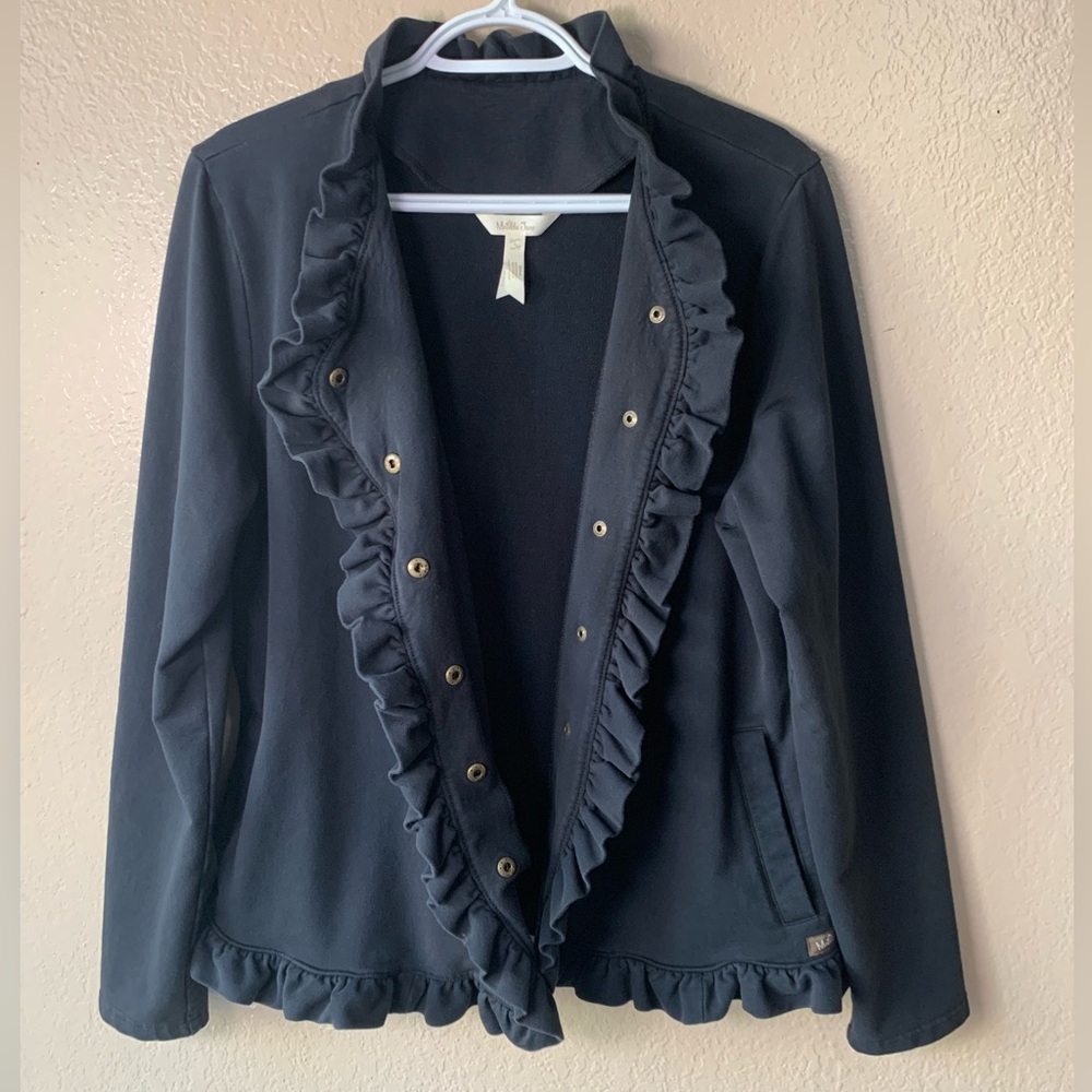 Matilda Jane All Is Calm Black Ruffle Front Jacket - Picture 2 of 5